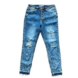 KanCan Distressed Skinny Ankle Jeans